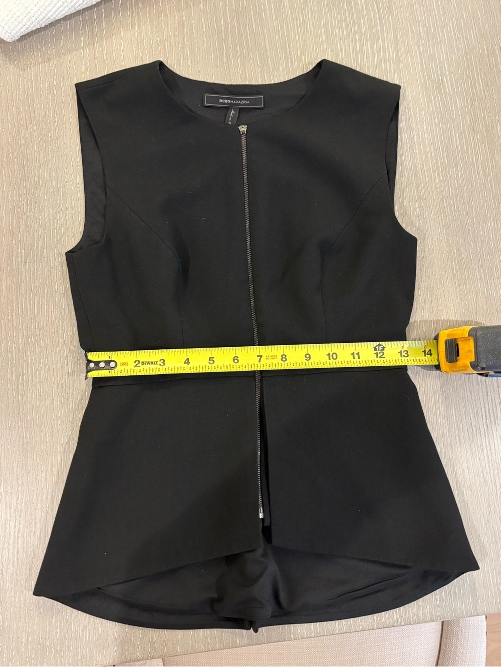 BCBGMaxAzria Black Sleeveless Zip-Front Top - Picture 9 of 9